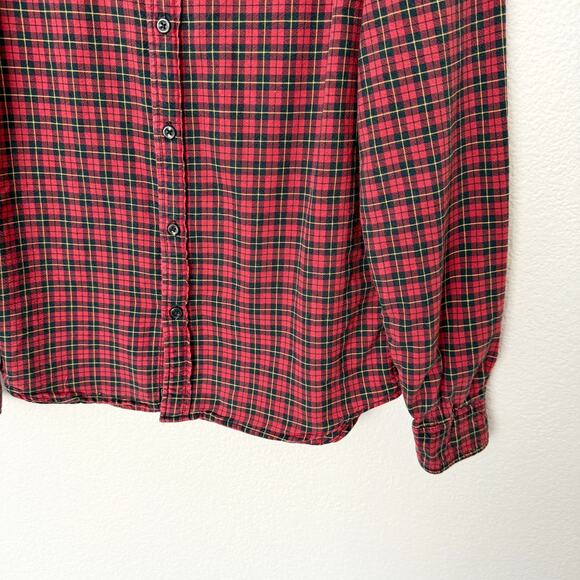 [Denim & Supply Ralph Lauren] Red Plaid Flannel Button Down Shirt Size Medium M - Picture 9 of 10